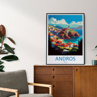 Andros Travel Print Wall Art Andros Greece Wall Hanging Home Decoration Andros Gift Art Lovers Wall Art Print Andros Greece Wall Poster Art
