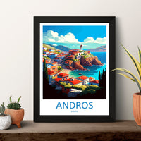 Andros Travel Print Wall Art Andros Greece Wall Hanging Home Decoration Andros Gift Art Lovers Wall Art Print Andros Greece Wall Poster Art