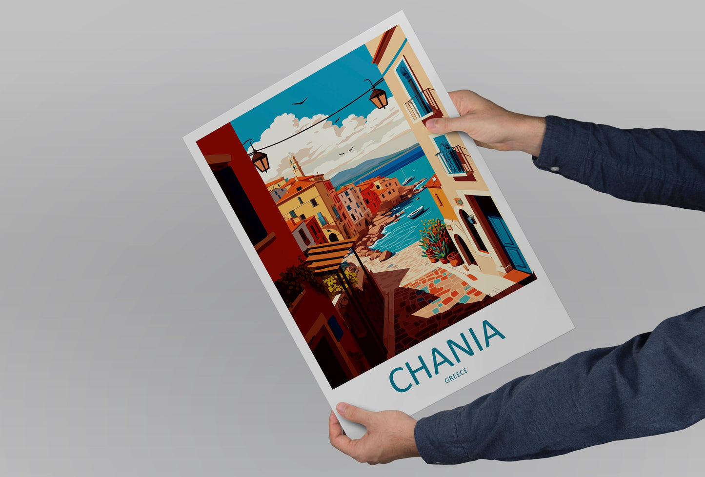 Chania Travel Print Wall Art Chania Greece Wall Hanging Home Decoration Chania Gift Art Lovers Wall Art Print Chania Greece Wall Poster Art