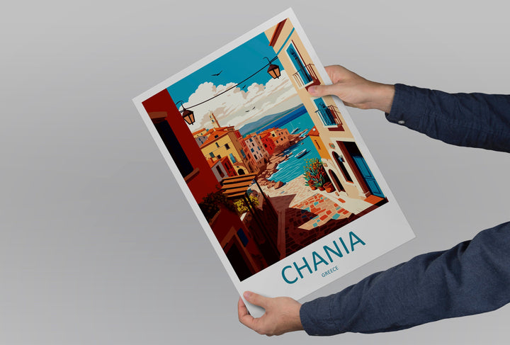 Chania Travel Print Wall Art Chania Greece Wall Hanging Home Decoration Chania Gift Art Lovers Wall Art Print Chania Greece Wall Poster Art