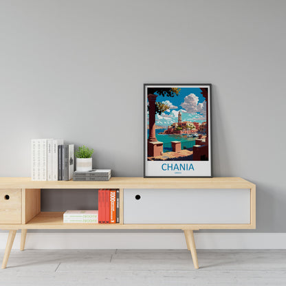 Chania Travel Print Wall Art Chania Greece Wall Hanging Home Decoration Chania Gift Art Lovers Wall Art Print Chania Greece Wall Poster Art