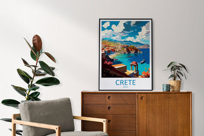 Crete Travel Print Wall Art Crete Greece Wall Hanging Home Decoration Crete Gift Art Lovers Wall Art Print Crete Greece Wall Poster Art