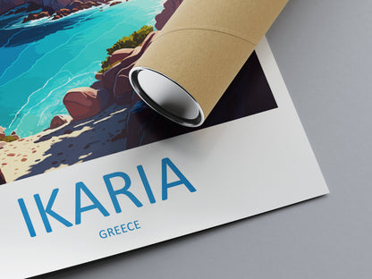 Ikaria Travel Print Wall Art Ikaria Greece Wall Hanging Home Decoration Ikaria Gift Art Lovers Wall Art Print Ikaria Greece Wall Poster Art