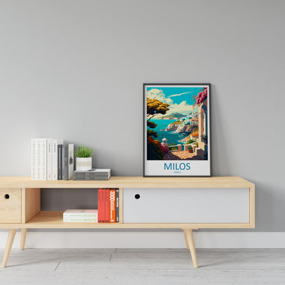 Milos Travel Print Wall Art Milos Greece Wall Hanging Home Decoration Milos Gift Art Lovers Wall Art Print Milos Greece Wall Art