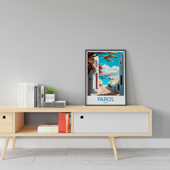 Paros Travel Print Wall Art Paros Greece Wall Hanging Home Decoration Paros Gift Art Lovers Wall Art Print Paros Greece Wall Art