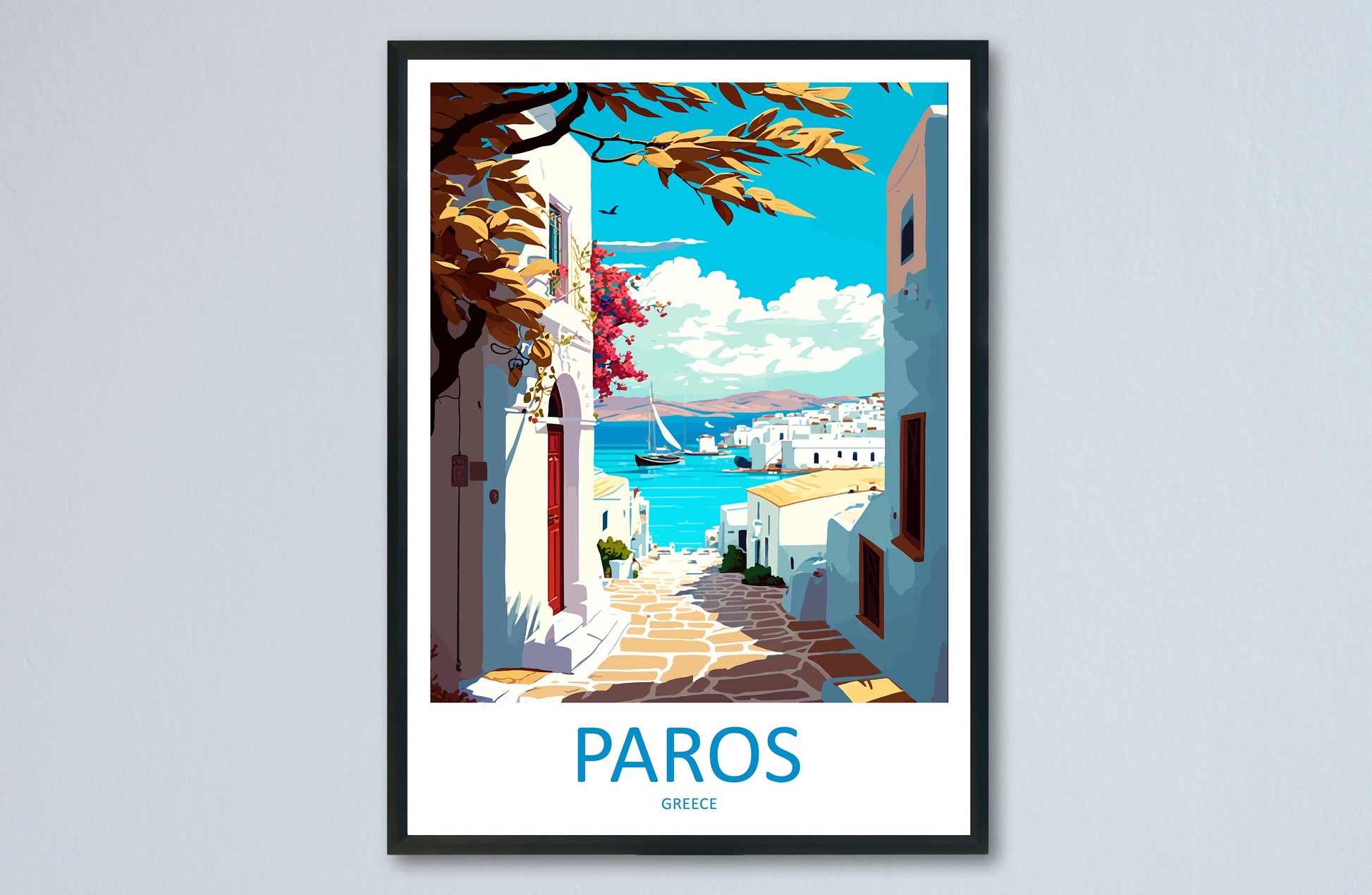 Paros Travel Print Wall Art Paros Greece Wall Hanging Home Decoration Paros Gift Art Lovers Wall Art Print Paros Greece Wall Art