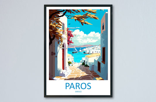 Paros Travel Print Wall Art Paros Greece Wall Hanging Home Decoration Paros Gift Art Lovers Wall Art Print Paros Greece Wall Art