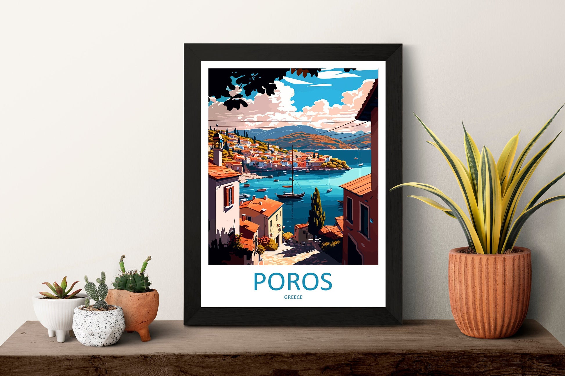 Poros Travel Print Wall Art Poros Greece Wall Hanging Home Decoration Poros Gift Art Lovers Wall Art Print Poros Greece Wall Art