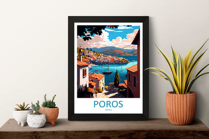 Poros Travel Print Wall Art Poros Greece Wall Hanging Home Decoration Poros Gift Art Lovers Wall Art Print Poros Greece Wall Art