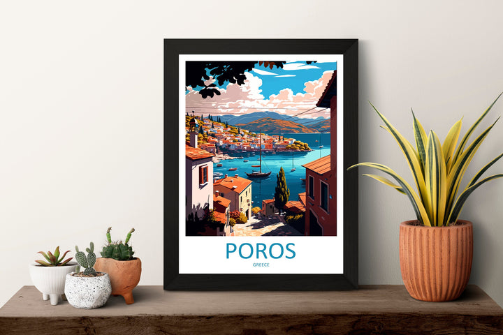 Poros Travel Print Wall Art Poros Greece Wall Hanging Home Decoration Poros Gift Art Lovers Wall Art Print Poros Greece Wall Art