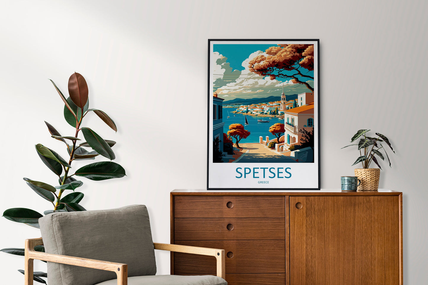 Spetses Travel Print Wall Art Spetses Greece Wall Hanging Home Decoration Spetses Gift Art Lovers Wall Art Print Spetses Greece Wall Art