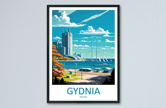 Gydnia Travel Print Wall Art Gydnia Wall Hanging Home Décor Gydnia Gift Art Lovers Poland Art Lover Gift Gydnia Travel Wall Art