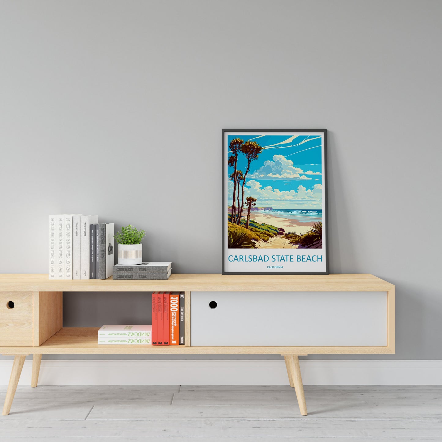 Carlsbad State Beach Travel Print Wall Art Carlsbad State Beach Wall Hanging Home Décor Carlsbad State Beach Gift Art Lovers California Art