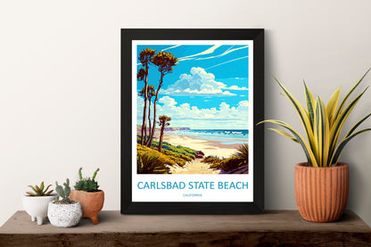 Carlsbad State Beach Travel Print Wall Art Carlsbad State Beach Wall Hanging Home Décor Carlsbad State Beach Gift Art Lovers California Art