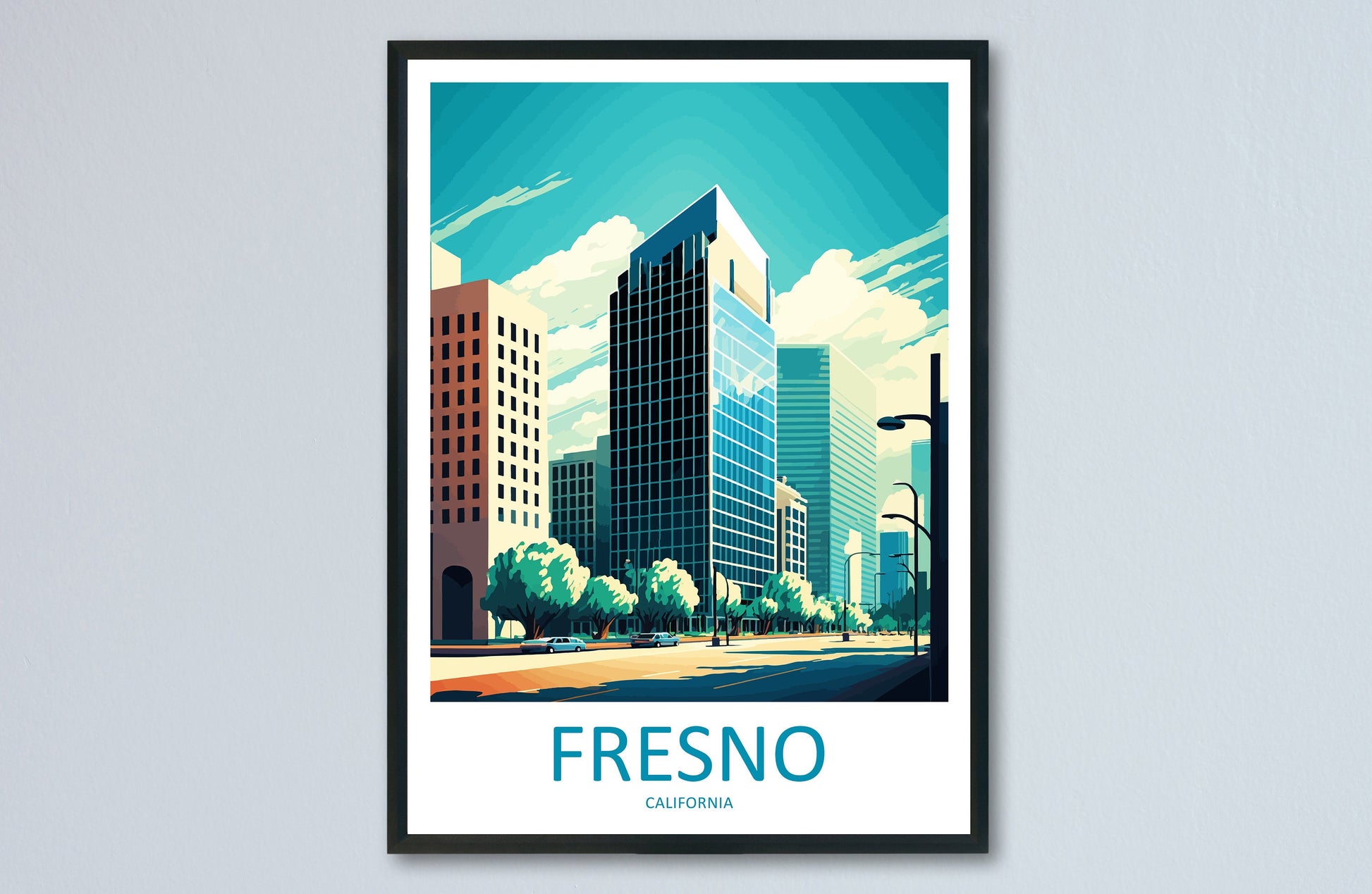 Fresno Travel Print Wall Art Fresno Wall Hanging Home Décor Fresno Gift Art Lovers California Art Poster Fresno Cali City Art Poster