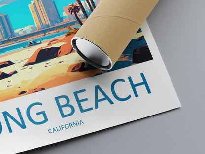 Long Beach Travel Print Wall Art Long Beach Wall Hanging Home Décor Long Beach Gift Art Lovers California Art Poster Long Beach Cali City