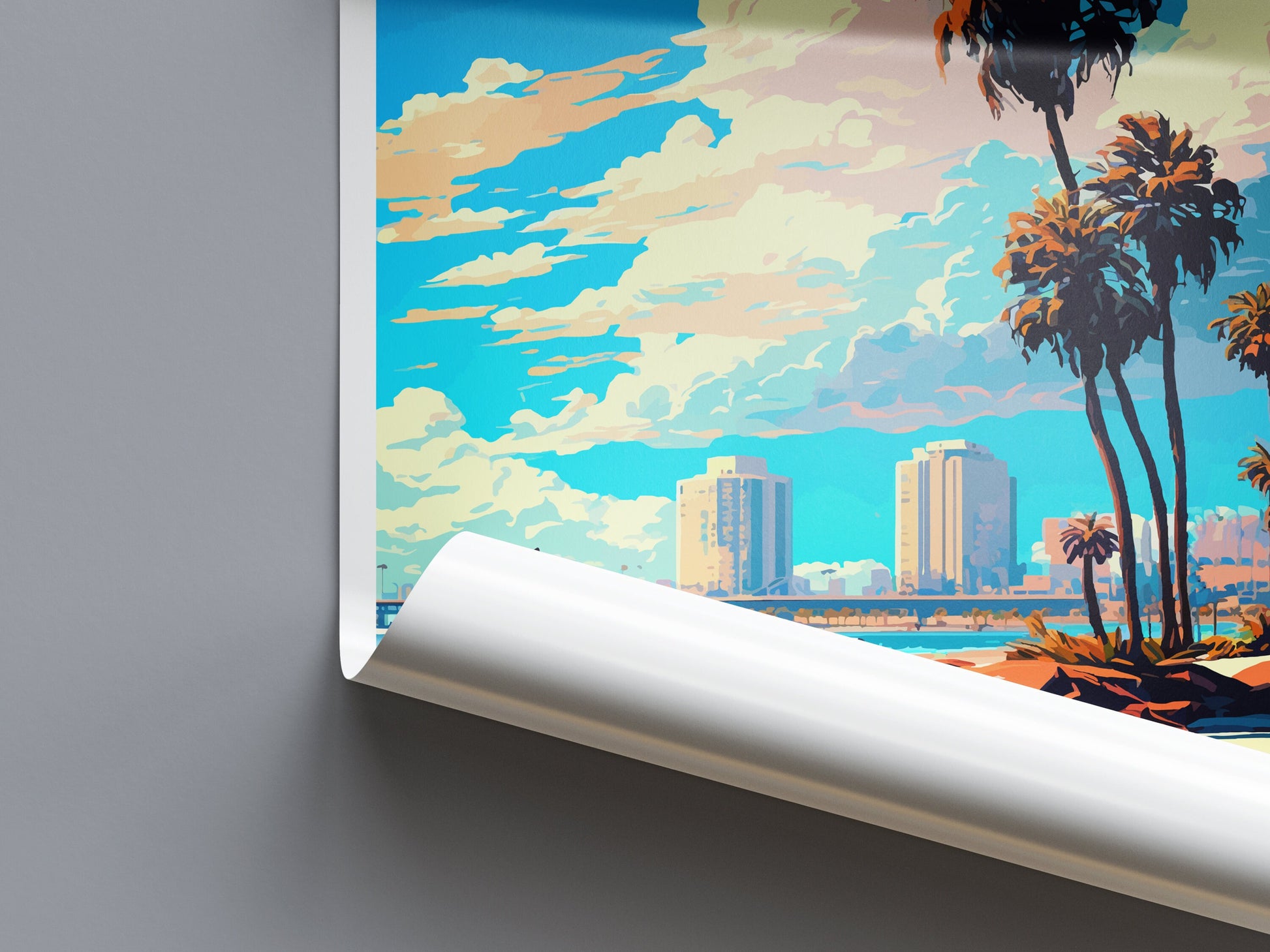 Long Beach Travel Print Wall Art Long Beach Wall Hanging Home Décor Long Beach Gift Art Lovers California Art Poster Long Beach Cali City