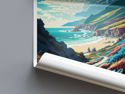 Lost Coast Trail Travel Print Wall Art Lost Coast Wall Hanging Home Décor Lost Coast Gift Art Lovers California Art Poster Long Beach Cali