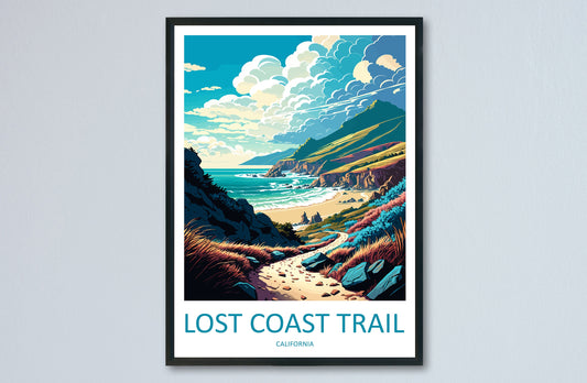 Lost Coast Trail Travel Print Wall Art Lost Coast Wall Hanging Home Décor Lost Coast Gift Art Lovers California Art Poster Long Beach Cali