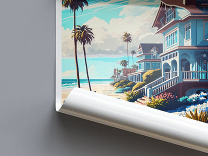 Mission Beach Travel Print Wall Art Mission Beach Wall Hanging Home Décor Mission Beach Gift Art Lovers California Art Poster Mission Beach