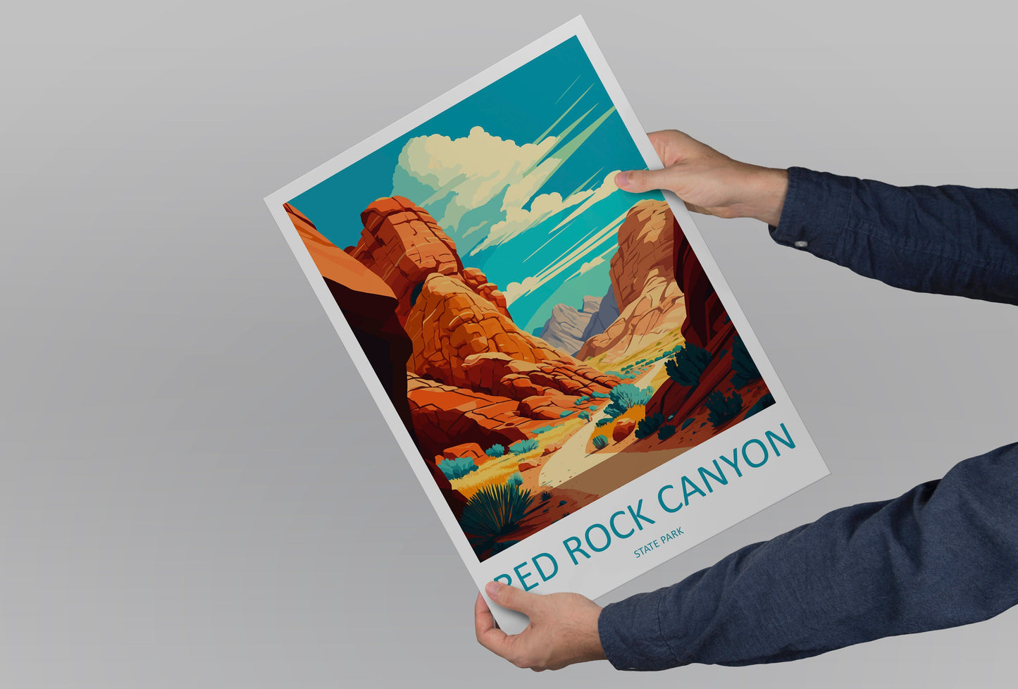 Red Rock Canyon State Park Travel Print Wall Art Red Rock Canyon Wall Hanging Home Décor Red Rock Canyon Gift Art Lovers California Art