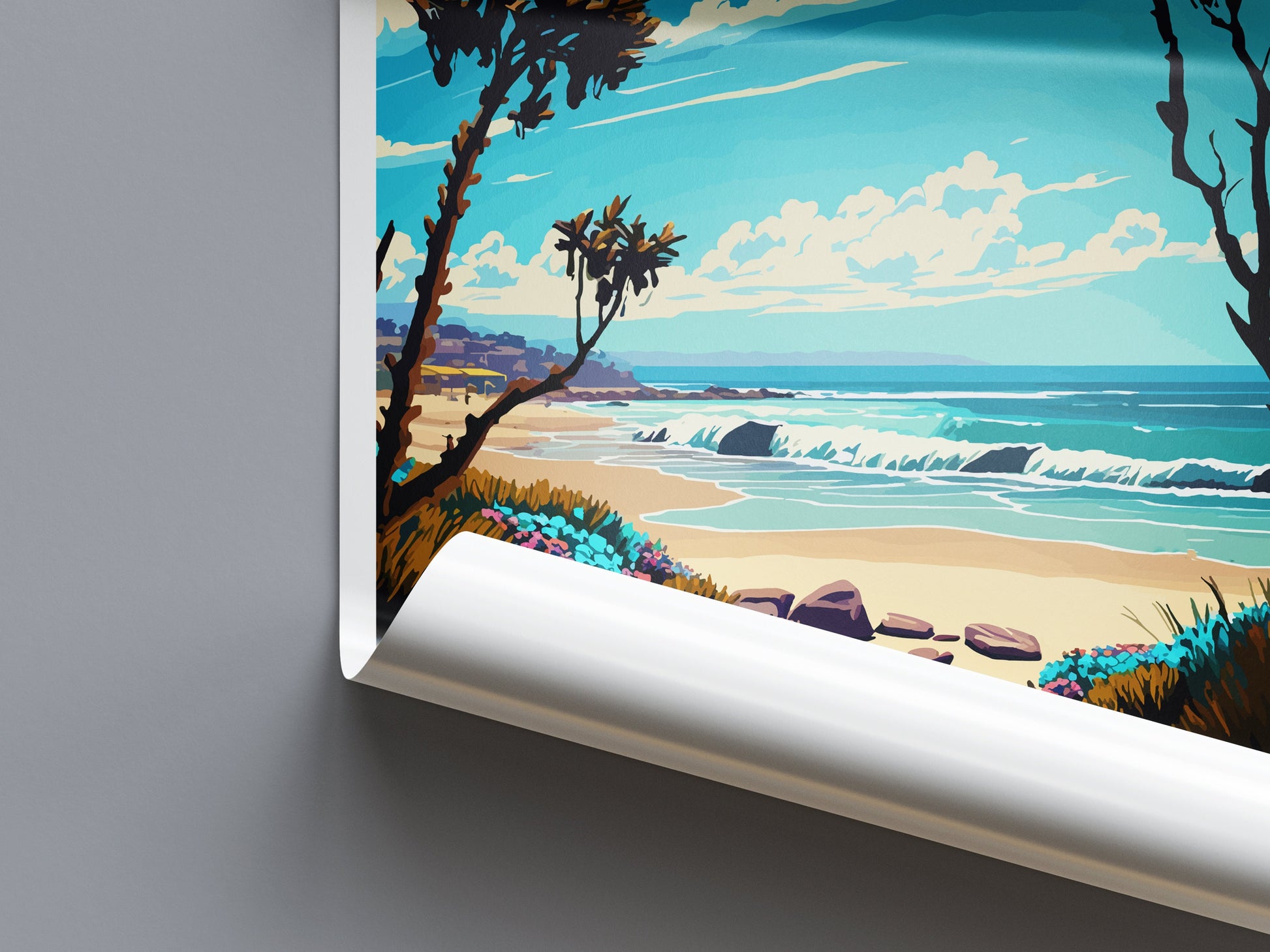 Rincon Beach Travel Print Wall Art Rincon Beach Wall Hanging Home Décor Rincon Beach Gift Art Lovers California Art Poster Rincon Beach