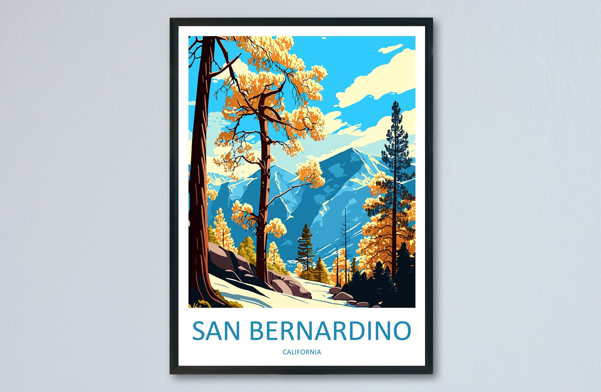 San Bernardino Travel Print Wall Art San Bernardino Wall Hanging Home Décor San Bernardino Gift Art Lovers California Art Poster