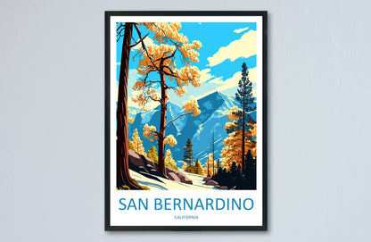 San Bernardino Travel Print Wall Art San Bernardino Wall Hanging Home Décor San Bernardino Gift Art Lovers California Art Poster