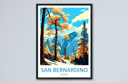 San Bernardino Travel Print Wall Art San Bernardino Wall Hanging Home Décor San Bernardino Gift Art Lovers California Art Poster