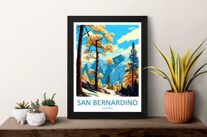 San Bernardino Travel Print Wall Art San Bernardino Wall Hanging Home Décor San Bernardino Gift Art Lovers California Art Poster