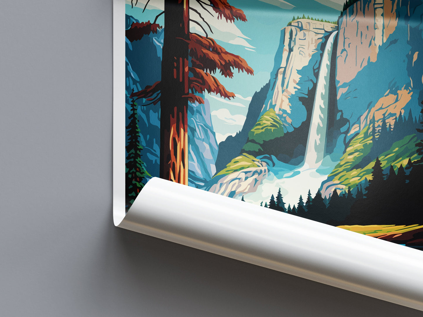 Yosemite Falls Travel Print Wall Art Yosemite Falls Wall Hanging Home Décor Yosemite Falls Gift Art Lovers California Art Poster Yosemite