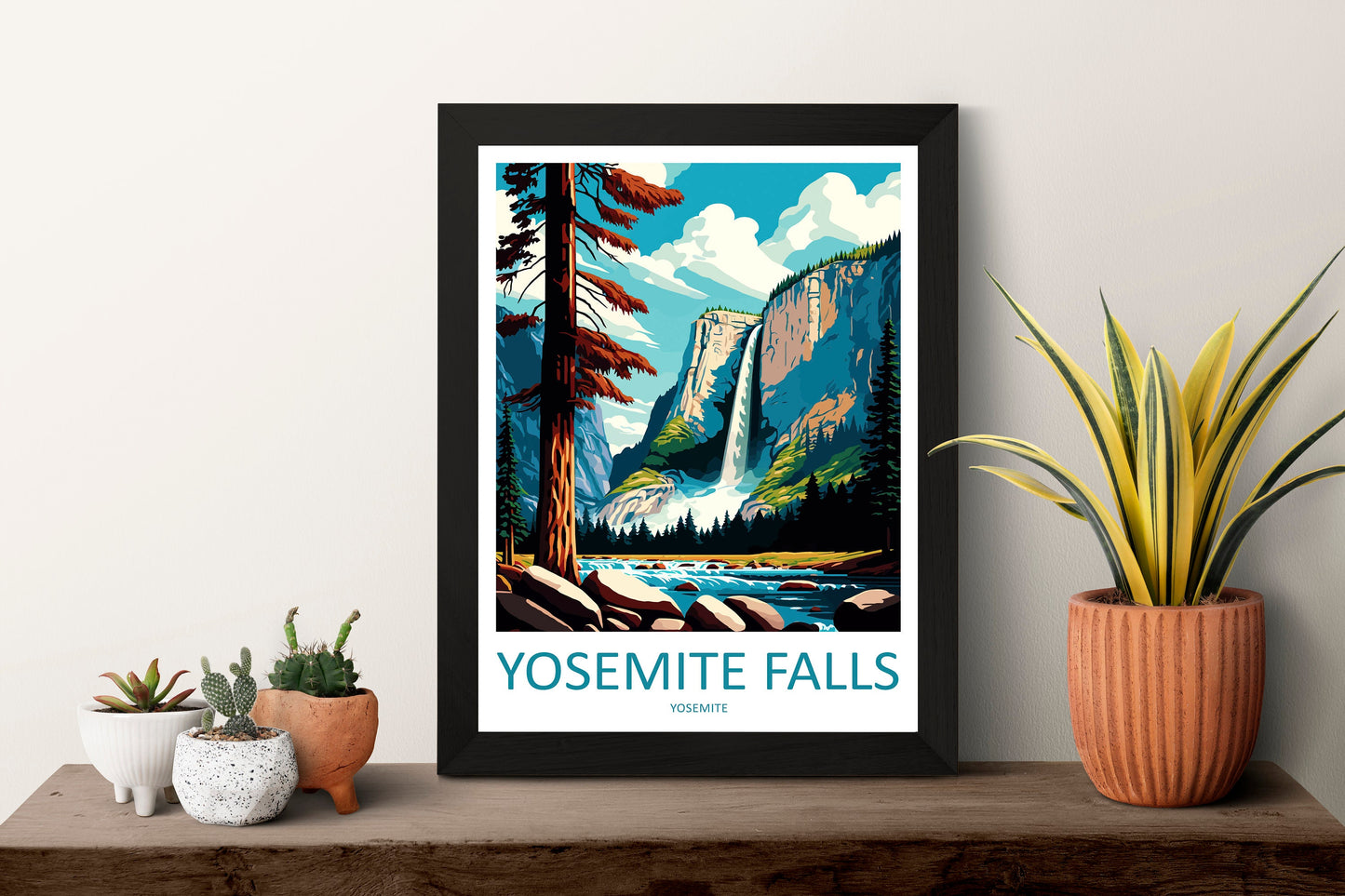 Yosemite Falls Travel Print Wall Art Yosemite Falls Wall Hanging Home Décor Yosemite Falls Gift Art Lovers California Art Poster Yosemite