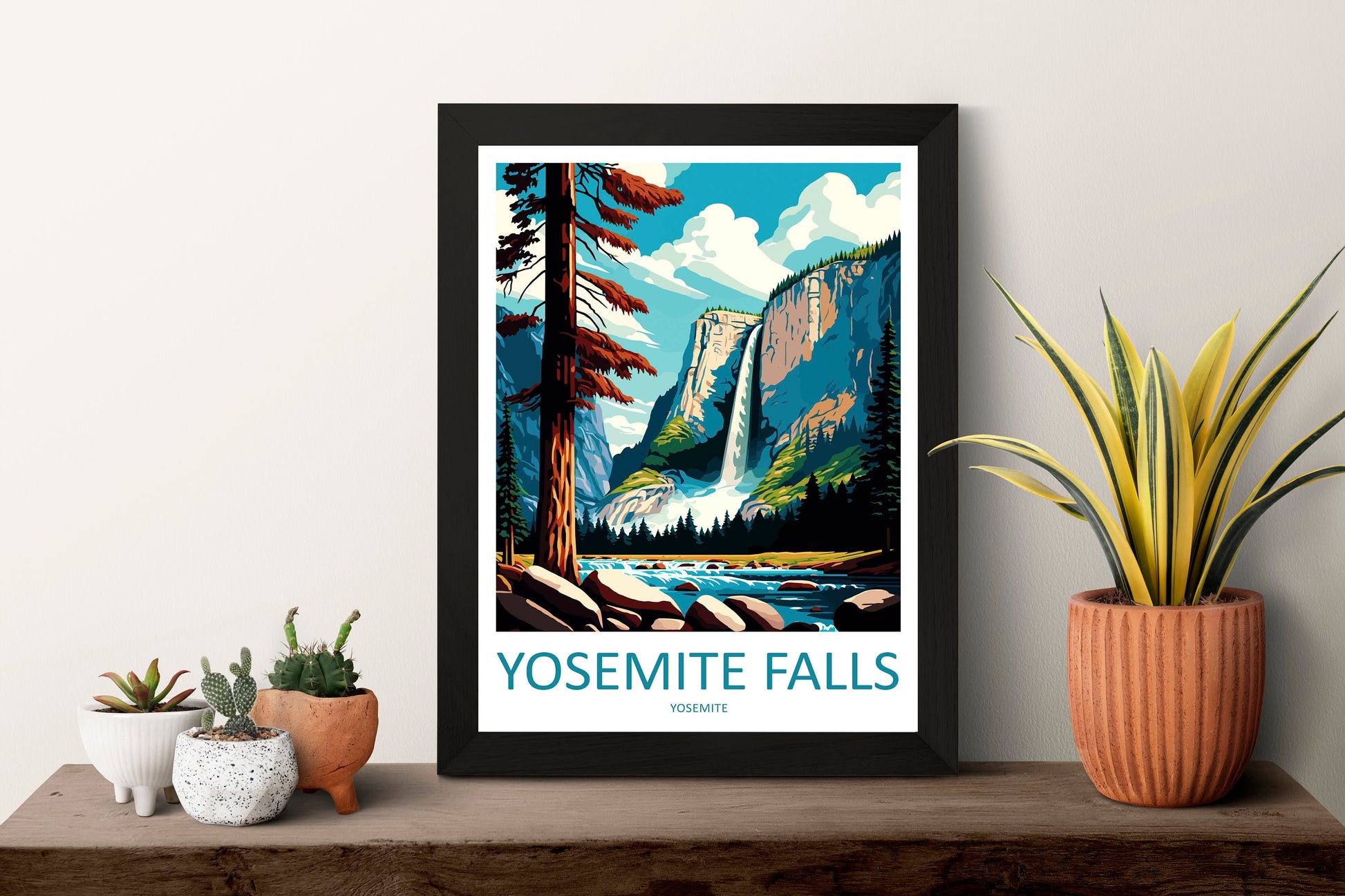 Yosemite Falls Travel Print Wall Art Yosemite Falls Wall Hanging Home Décor Yosemite Falls Gift Art Lovers California Art Poster Yosemite