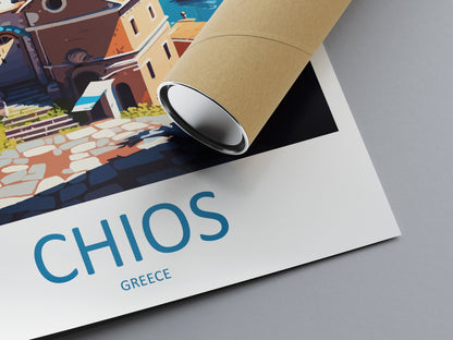Chios Travel Print Wall Art Chios Greece Wall Hanging Home Decoration Chios Gift Art Lovers Wall Art Print Chios Greece Wall Art