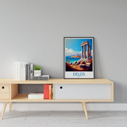 Delos Travel Print Wall Art Delos Greece Wall Hanging Home Decoration Delos Gift Art Lovers Wall Art Print Delos Greece Wall Art