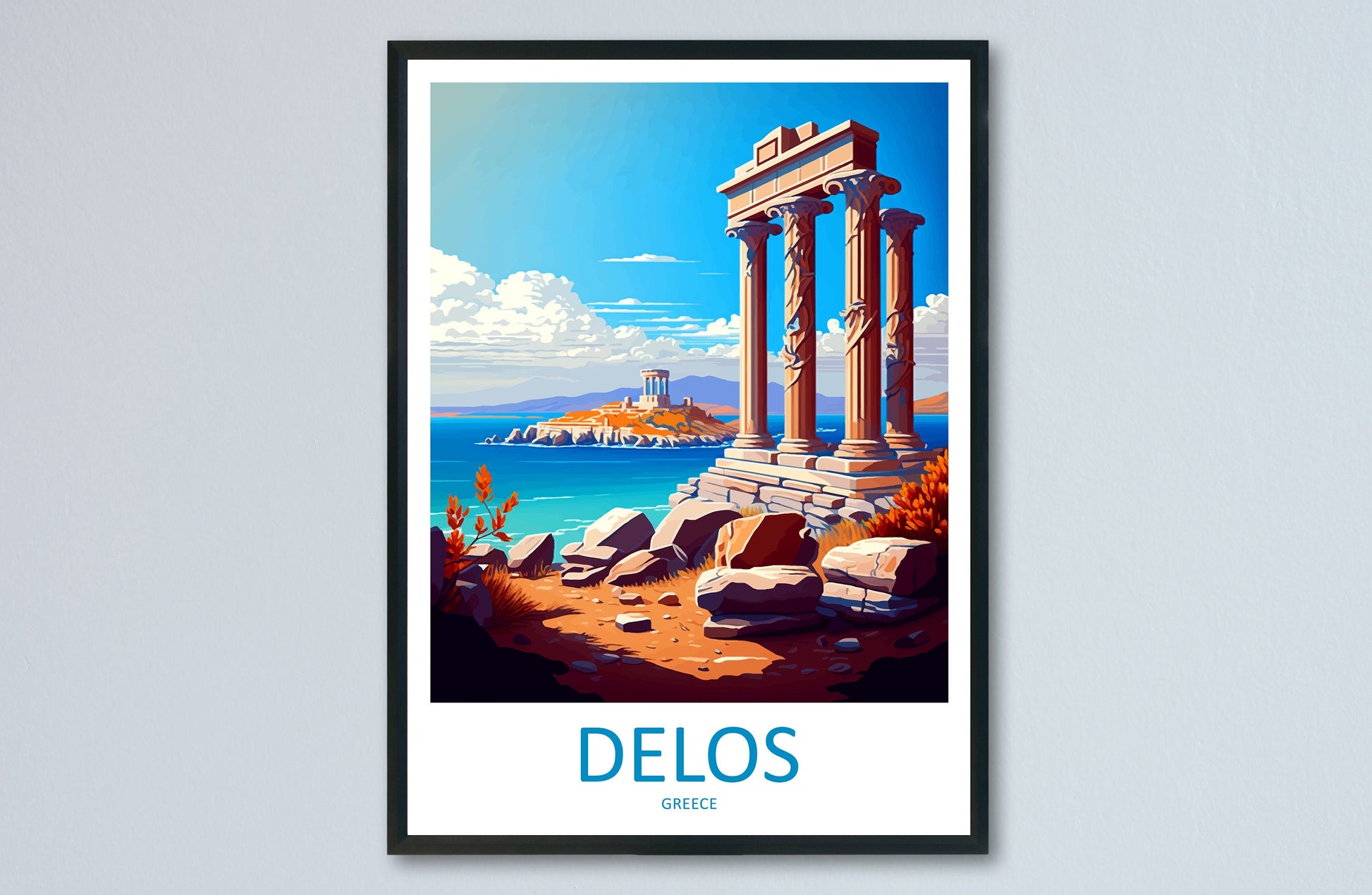 Delos Travel Print Wall Art Delos Greece Wall Hanging Home Decoration Delos Gift Art Lovers Wall Art Print Delos Greece Wall Art