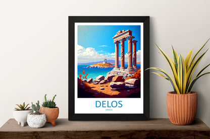 Delos Travel Print Wall Art Delos Greece Wall Hanging Home Decoration Delos Gift Art Lovers Wall Art Print Delos Greece Wall Art