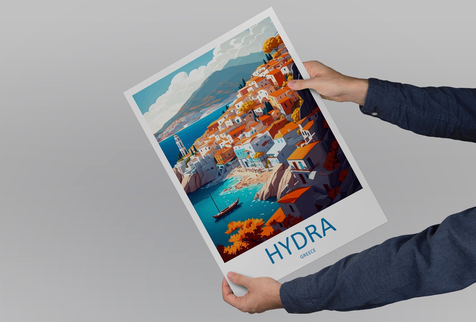 Hydra Travel Print Wall Art Hydra Greece Wall Hanging Home Decoration Hydra Gift Art Lovers Wall Art Print Hydra Greece Wall Art