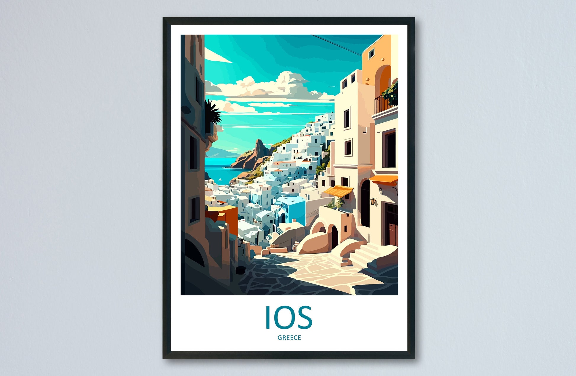 Ios Travel Print Wall Art Ios Greece Wall Hanging Home Decoration Ios Gift Art Lovers Wall Art Print Ios Greece Wall Art