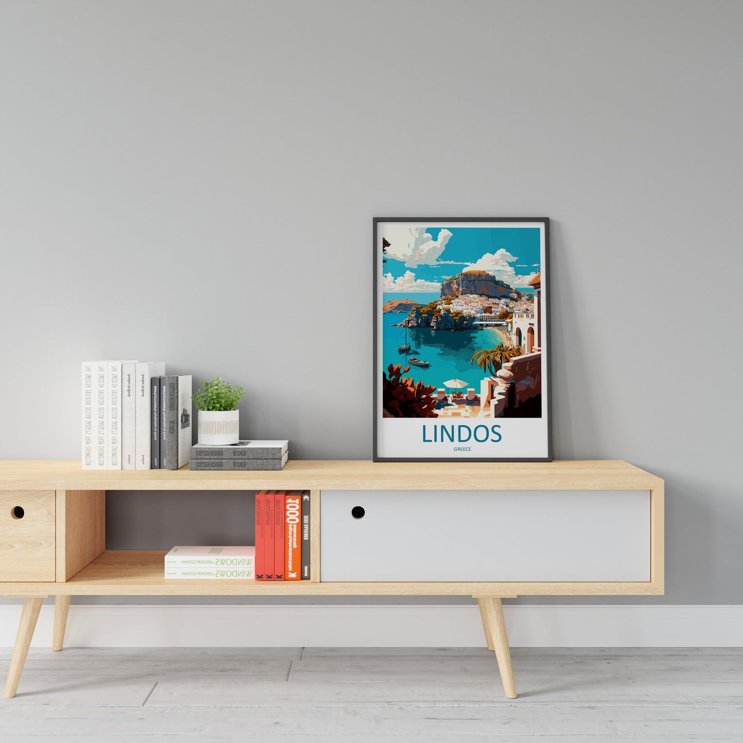 Lindos Travel Print Wall Art Lindos Greece Wall Hanging Home Decoration Lindos Gift Art Lovers Wall Art Print Lindos Greece Wall Art