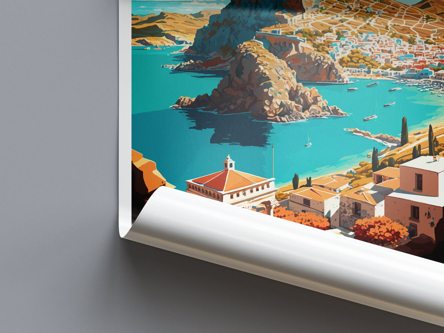 Lindos Travel Print Wall Art Lindos Greece Wall Hanging Home Decoration Lindos Gift Art Lovers Wall Art Print Lindos Greece Wall Art