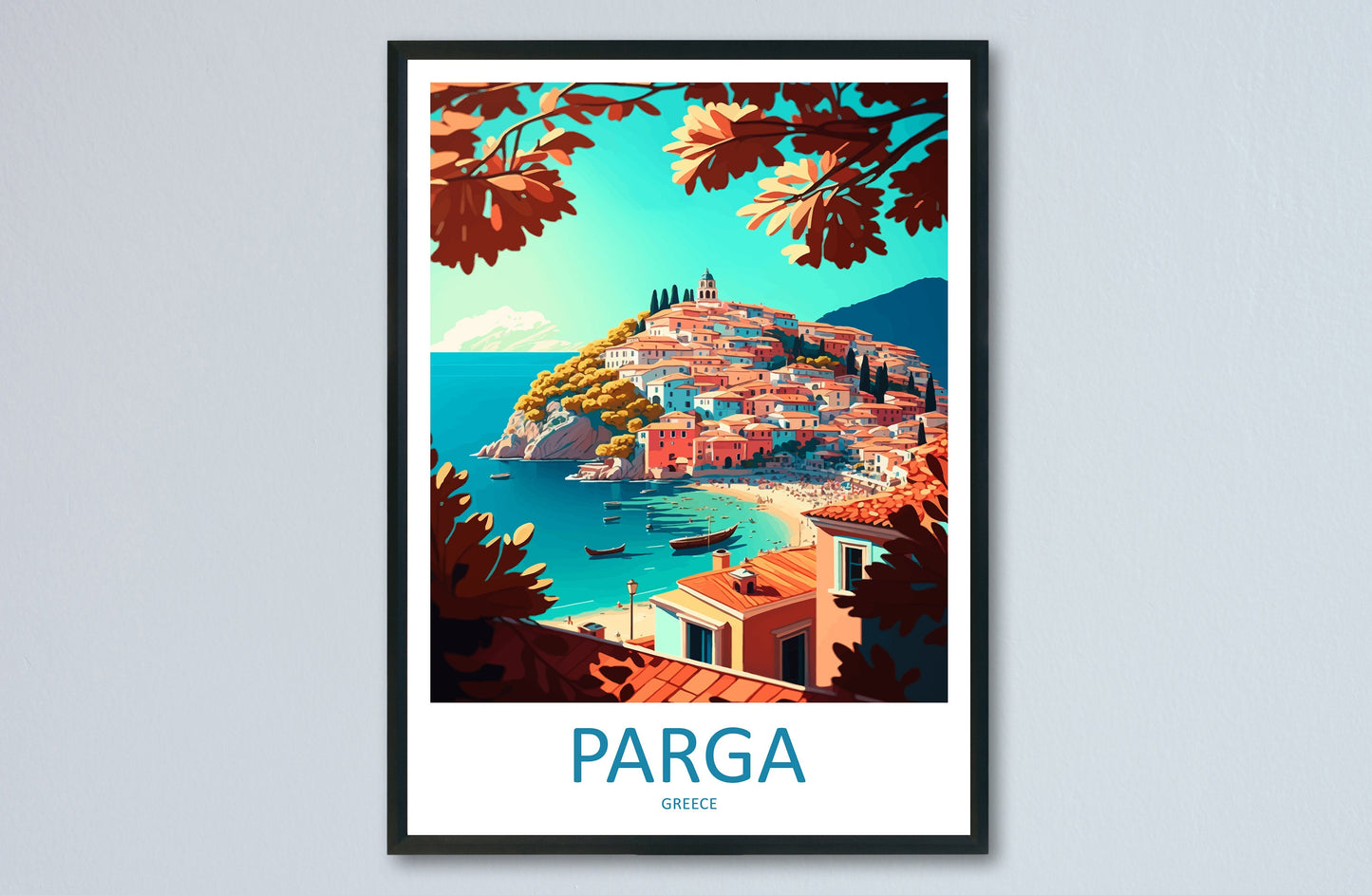 Parga Travel Print Wall Art Parga Greece Wall Hanging Home Decoration Parga Gift Art Lovers Wall Art Print Parga Greece Wall Art