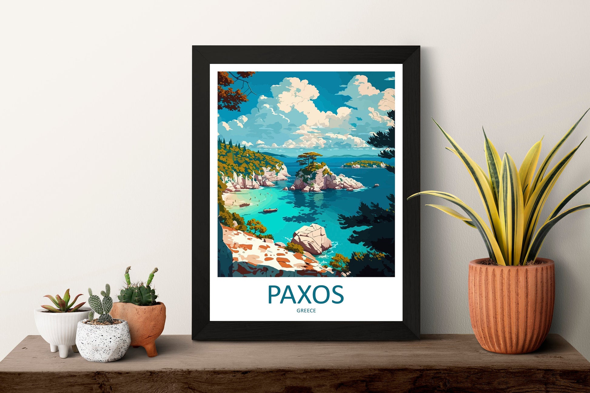 Paxos Travel Print Wall Art Paxos Greece Wall Hanging Home Decoration Paxos Gift Art Lovers Wall Art Print Paxos Greece Wall Art