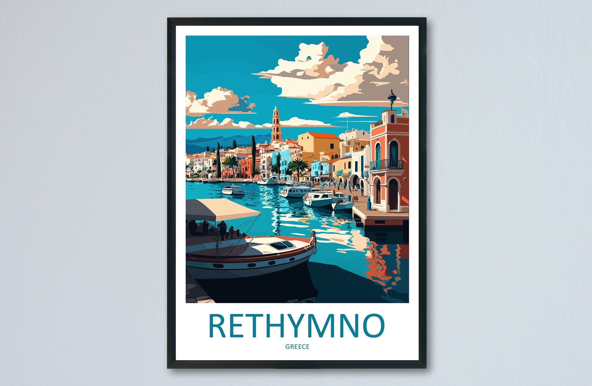 Rethymno Travel Print Wall Art Rethymno Greece Wall Hanging Home Decoration Rethymno Gift Art Lovers Wall Art Print Rethymno Greece Wall Art