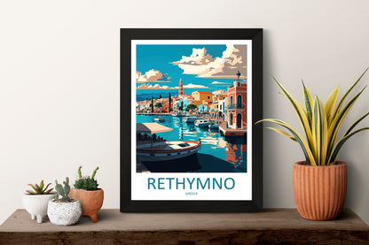 Rethymno Travel Print Wall Art Rethymno Greece Wall Hanging Home Decoration Rethymno Gift Art Lovers Wall Art Print Rethymno Greece Wall Art