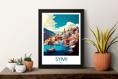 Symi Travel Print Wall Art Symi Greece Wall Hanging Home Decor Symi Gift Art Lovers Wall Art Print Symi Greece Wall Art Poster