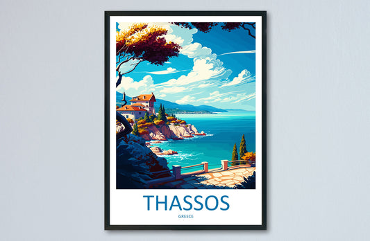 Thassos Travel Print Wall Art Thassos Greece Wall Hanging Home Decoration Thassos Gift Art Lovers Wall Art Print Thassos Greece Wall Art