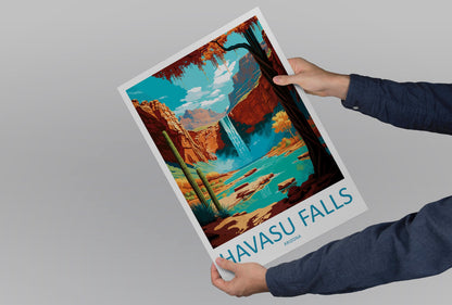 Havasu Falls Travel Print Wall Art Havasu Falls Wall Hanging Home Décor Havasu Falls Gift Art Lovers Arizona Art Lover Gift Arizona Print