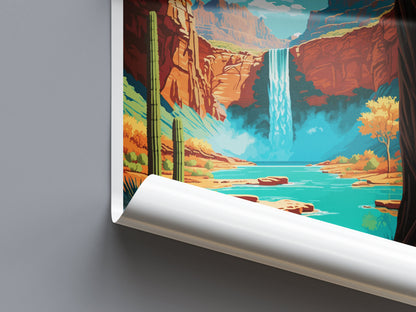 Havasu Falls Travel Print Wall Art Havasu Falls Wall Hanging Home Décor Havasu Falls Gift Art Lovers Arizona Art Lover Gift Arizona Print