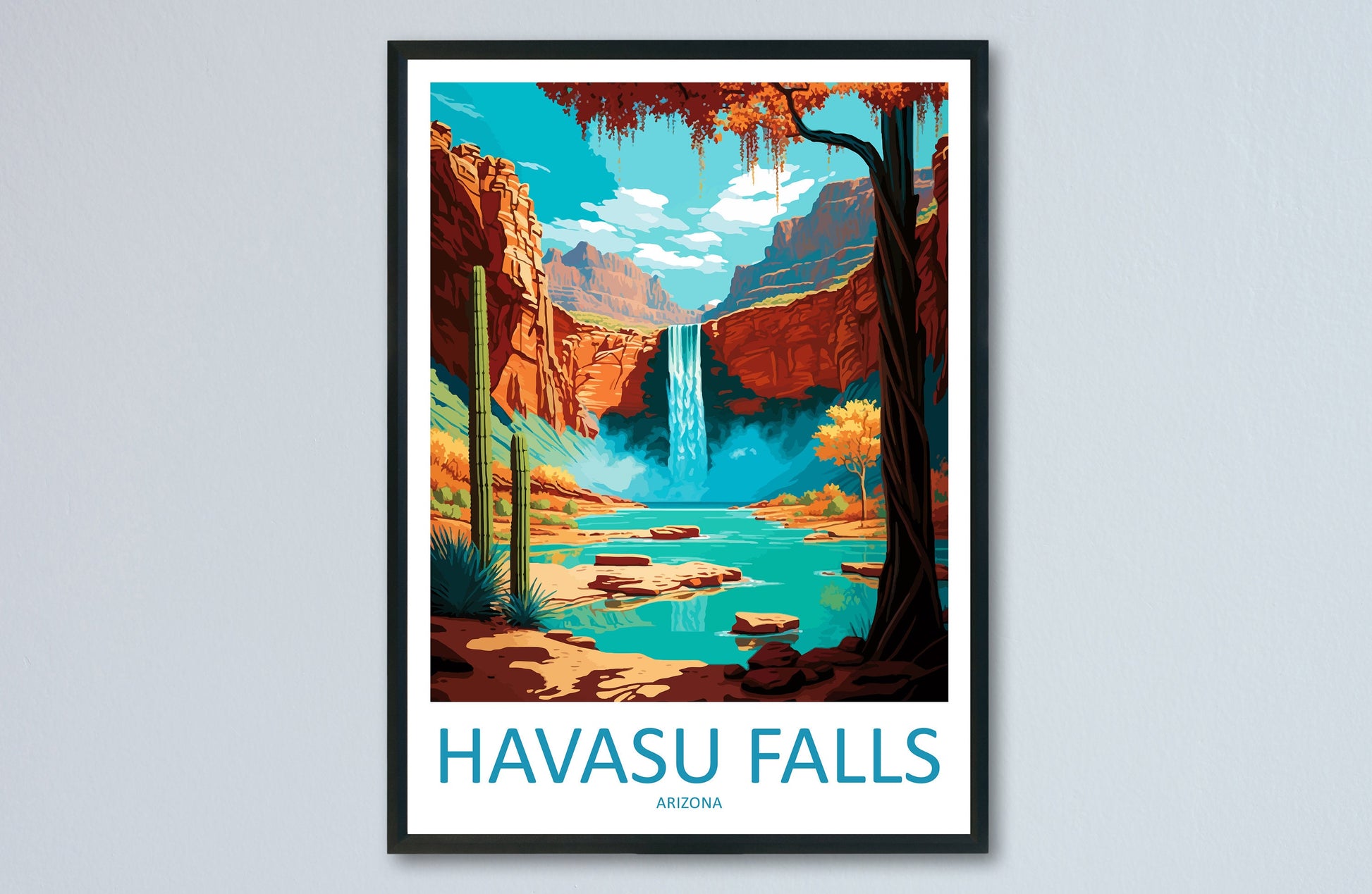 Havasu Falls Travel Print Wall Art Havasu Falls Wall Hanging Home Décor Havasu Falls Gift Art Lovers Arizona Art Lover Gift Arizona Print